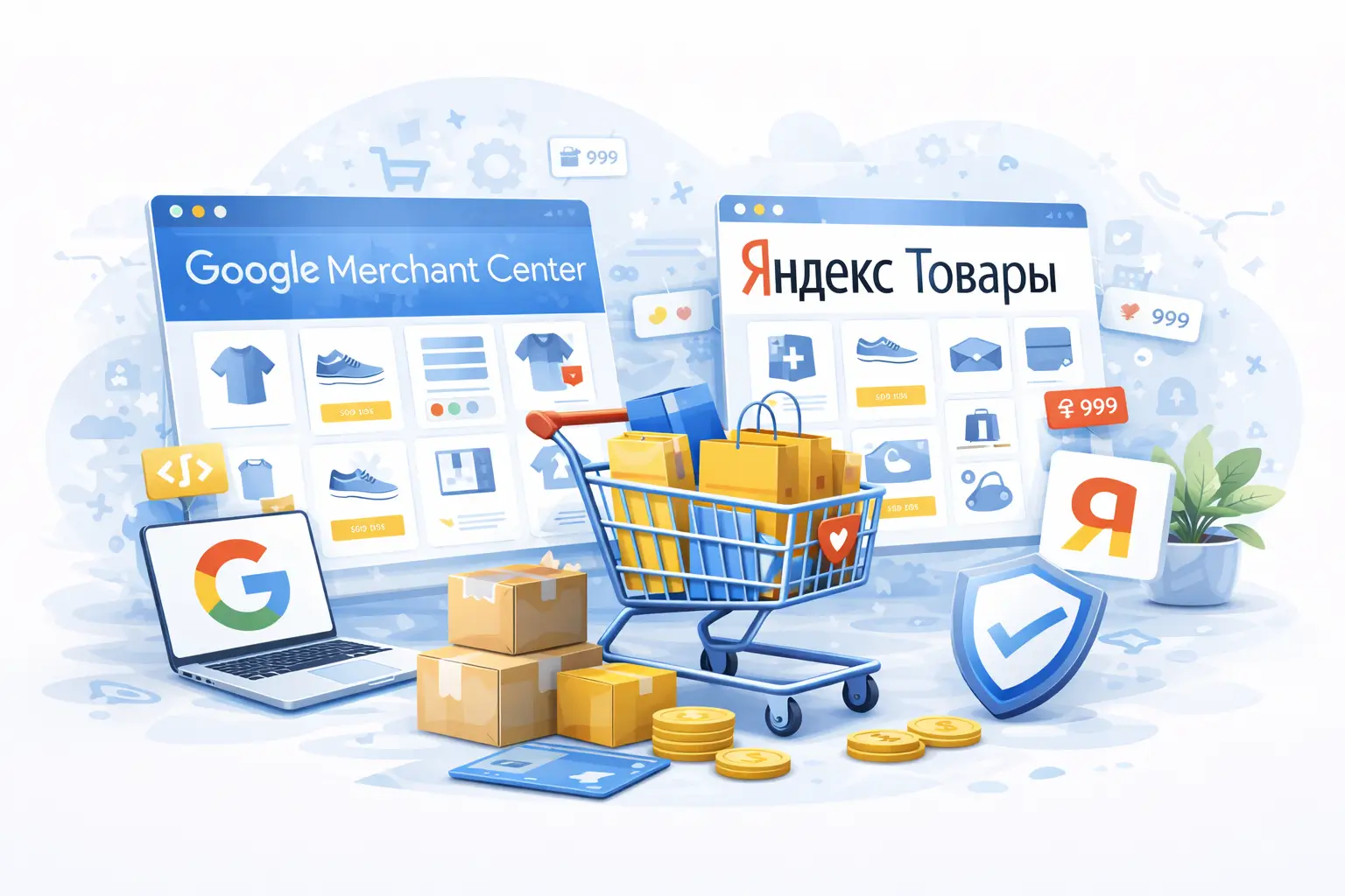 Заказать настройка и ведение товарной рекламы в Google Merchant Center и Яндекс Товарах в Минске, Беларусь