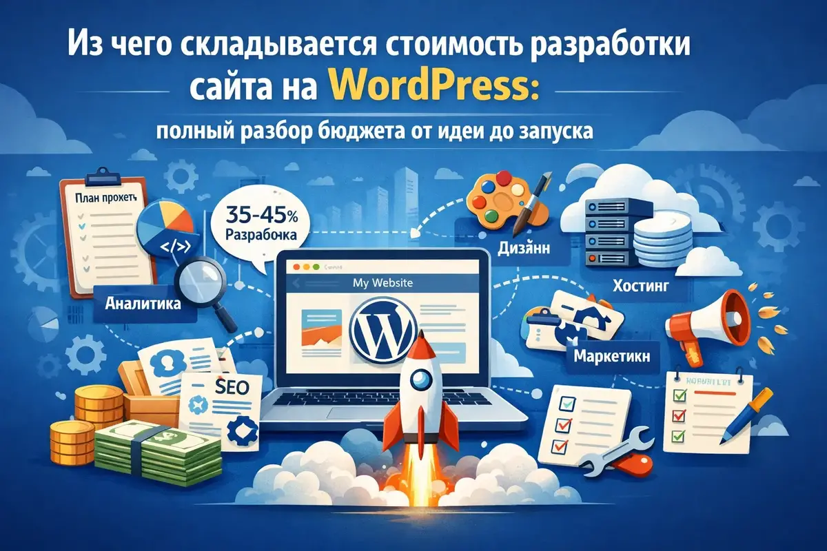 Стоимость разработки сайта на WordPress: полный разбор бюджета от идеи до запуска