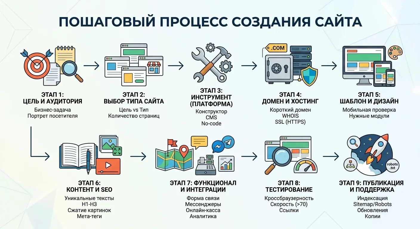 Этапы создания сайта