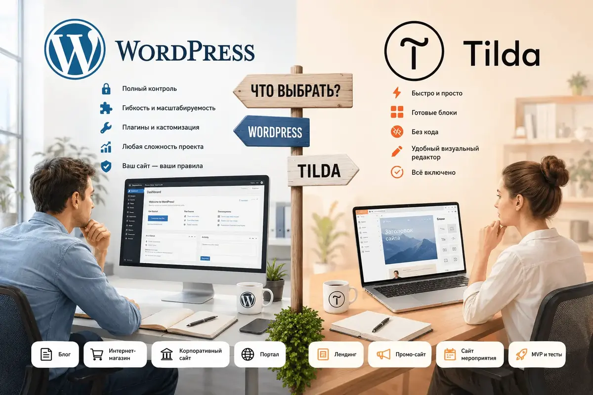 WordPress или Tilda: что лучше для бизнеса в 2026 году